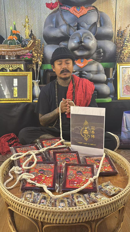 🧿✨【黑貓銅幣搖錢樹相框】✨🧿 阿贊班迪親製|以50枚銅幣組成搖錢樹造型🌳