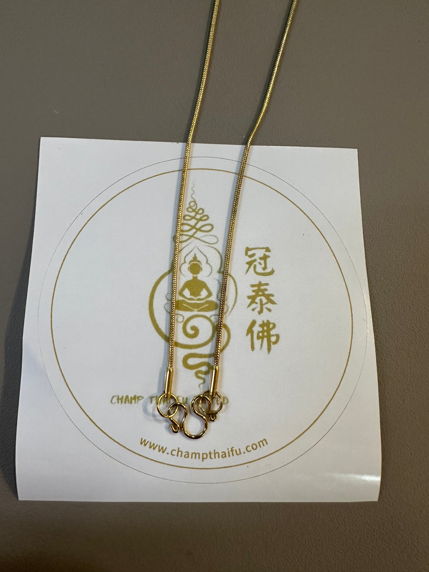 Golden snake bone single buckle pendant chain
