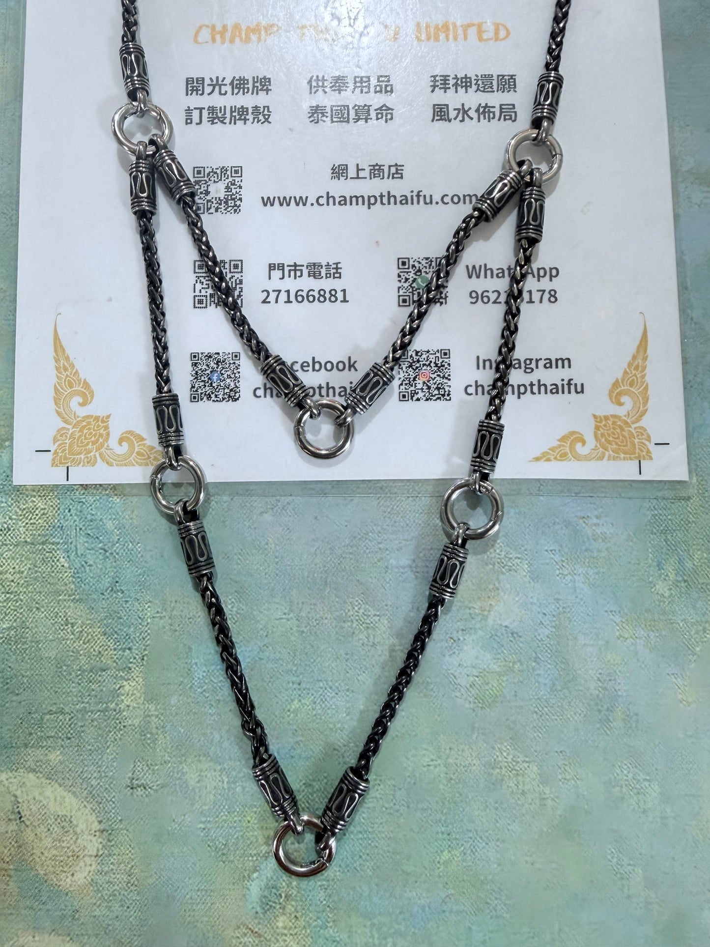 泰鋼佛牌頸鏈 雙層6掛