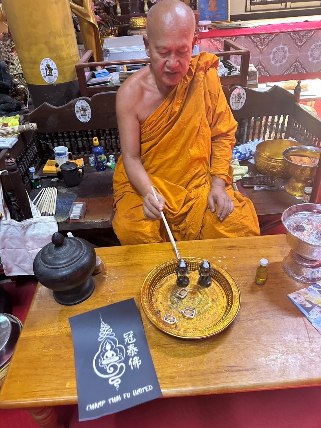 全泰在世活財神 阿贊錠“儲蓄老人“牙雕泡人緣油版本 純銀防水殼