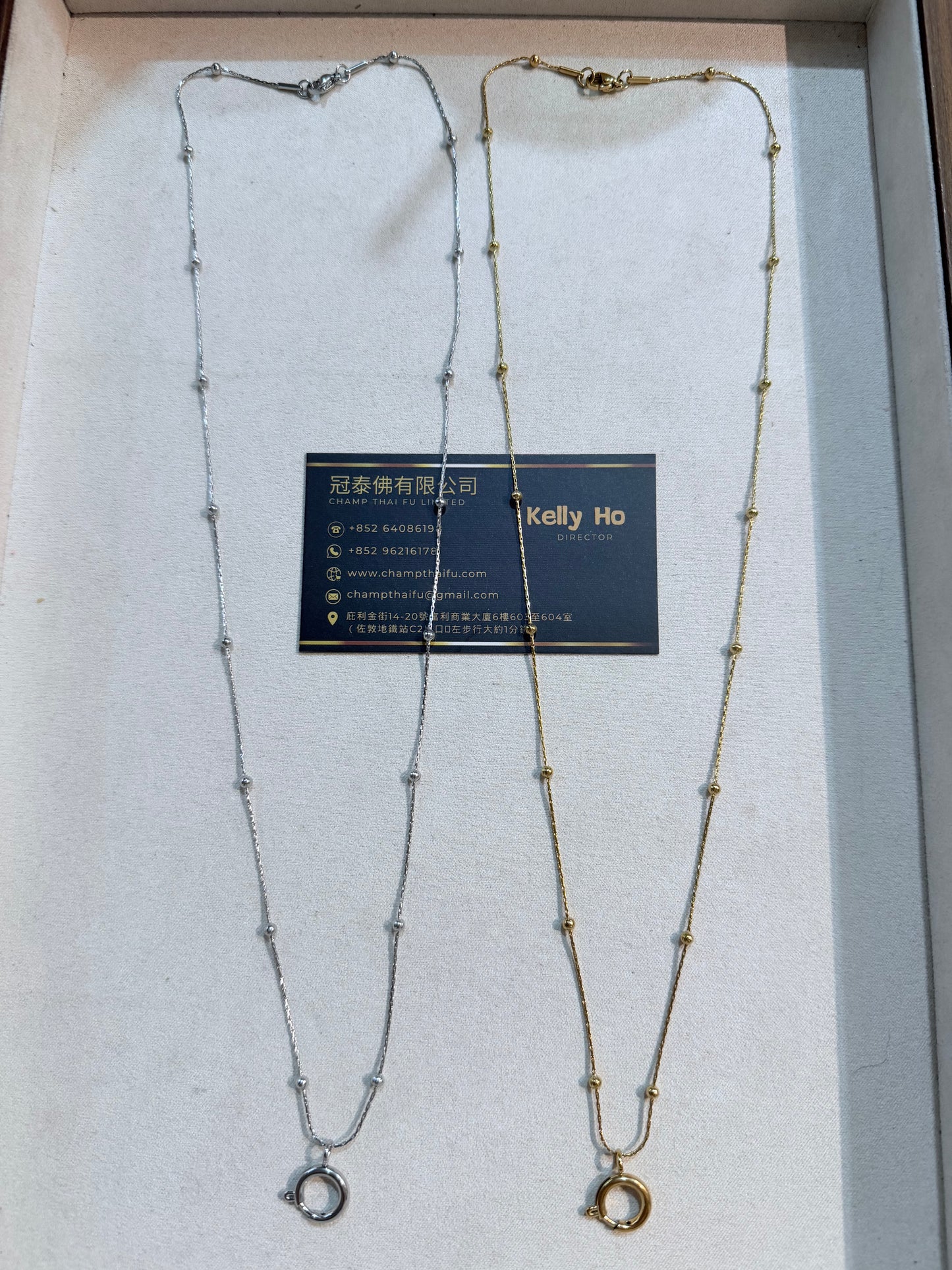滿天星點珠快拆圓環佛牌掛鏈 單掛 金色/銀色