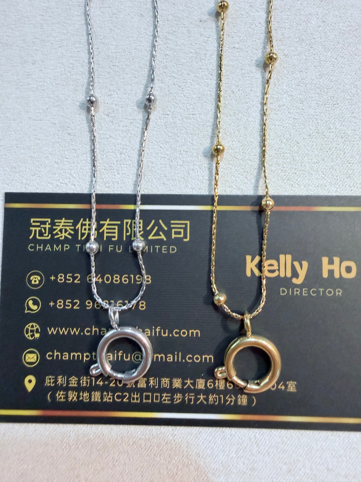 滿天星點珠快拆圓環佛牌掛鏈 單掛 金色/銀色