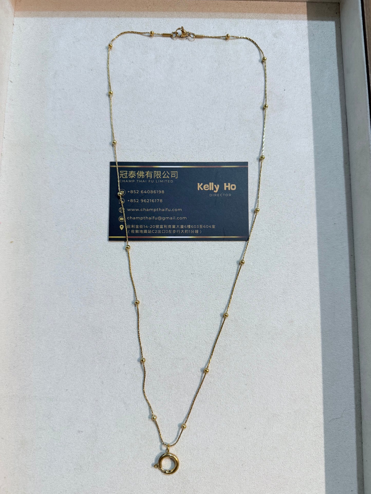 滿天星點珠快拆圓環佛牌掛鏈 單掛 金色/銀色