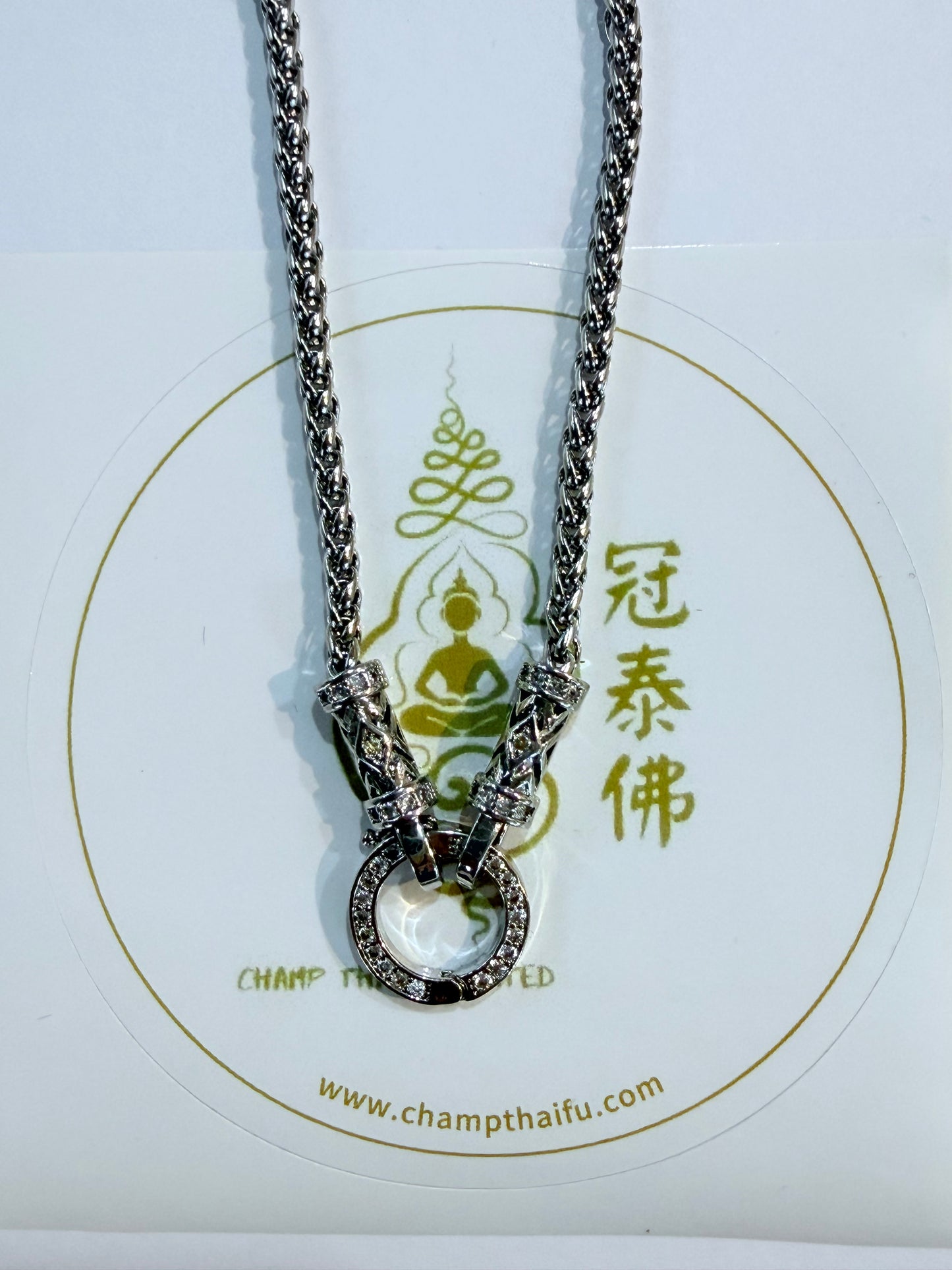 細閃仿鑽雕花龍骨佛鏈 單掛