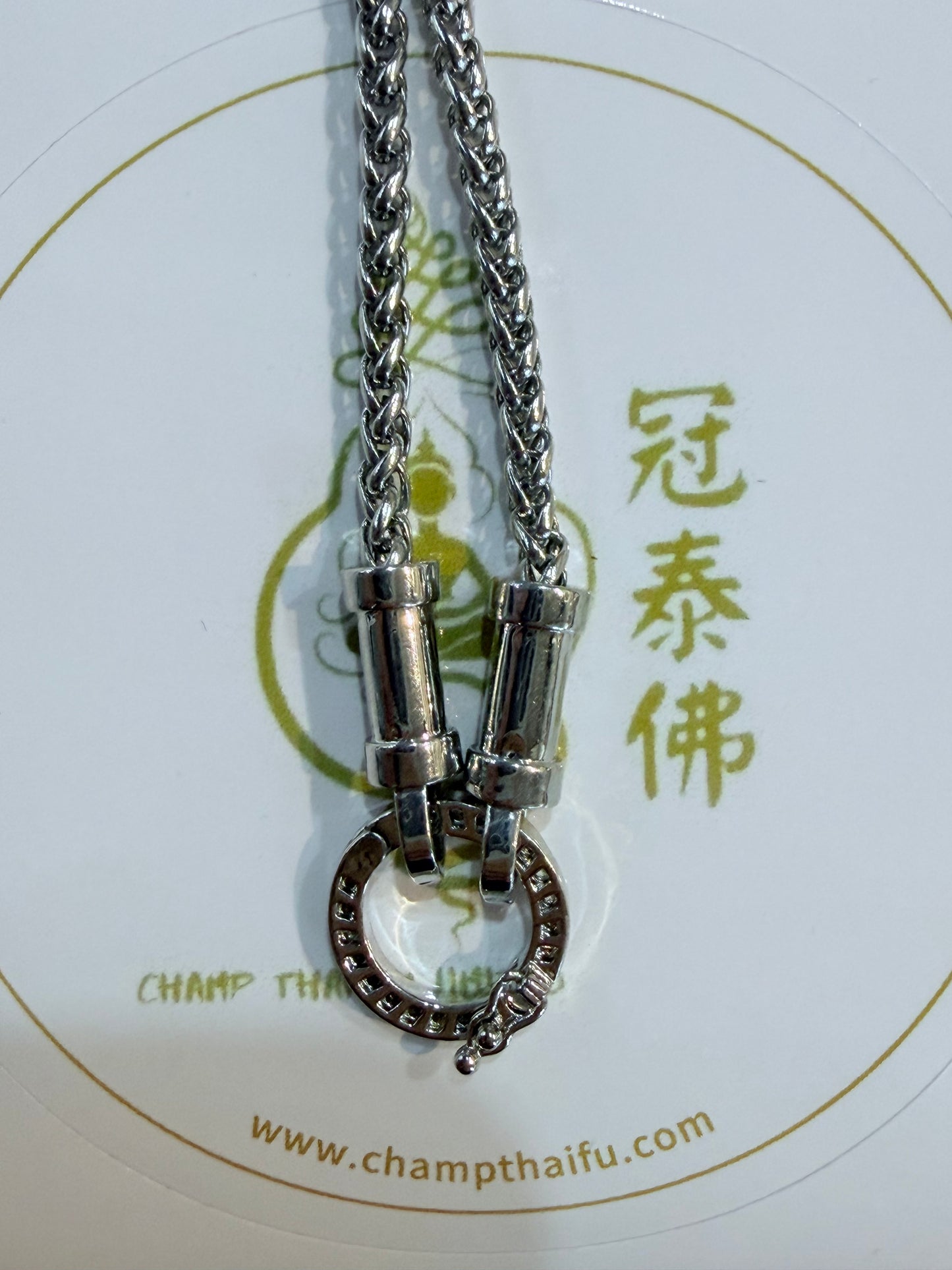 細閃仿鑽雕花龍骨佛鏈 單掛