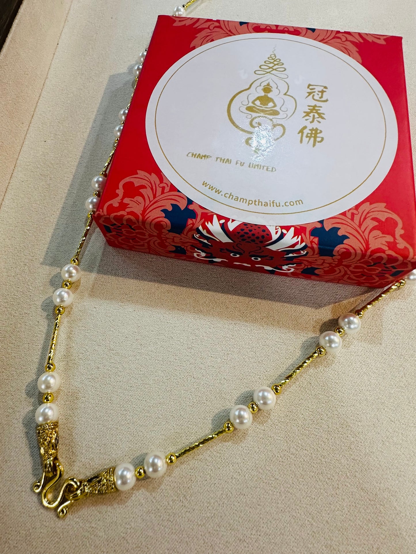 人造珍珠金色頸鏈
