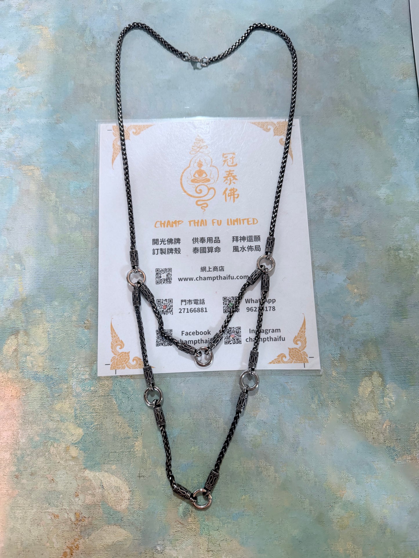 泰鋼佛牌頸鏈 雙層6掛