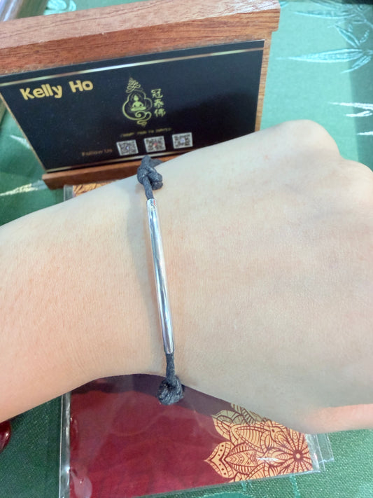 阿贊蘇斌 ✨富豪招財竹節款銀飾蠟繩手繩