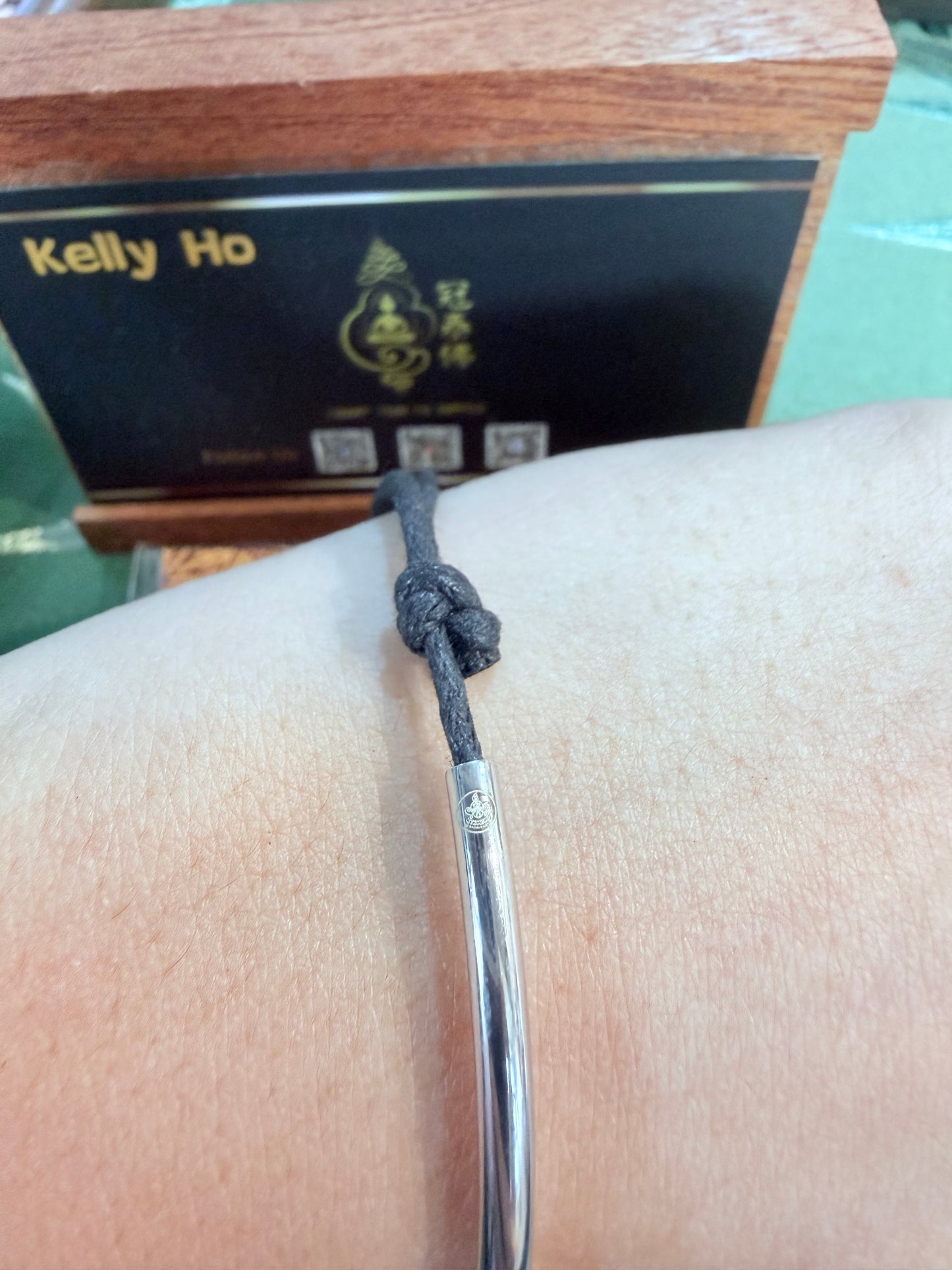 阿贊蘇斌 ✨富豪招財竹節款銀飾蠟繩手繩