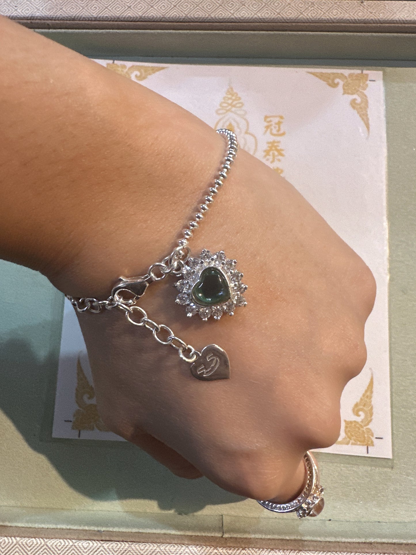 龍婆培心型人緣膏泰銀手鏈