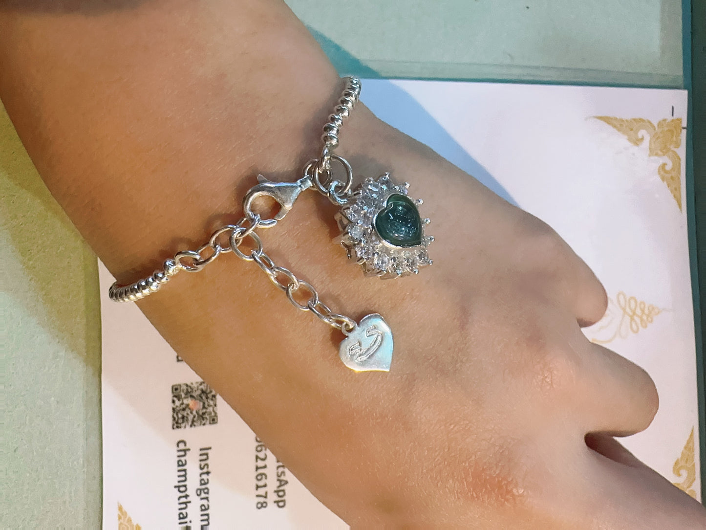 龍婆培心型人緣膏泰銀手鏈