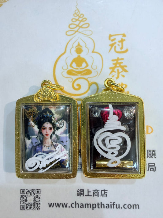 阿贊歐查 第74期 佛曆2569年 琉璃紫宸九尾狐仙佛牌 小模 鍍金色防水殼