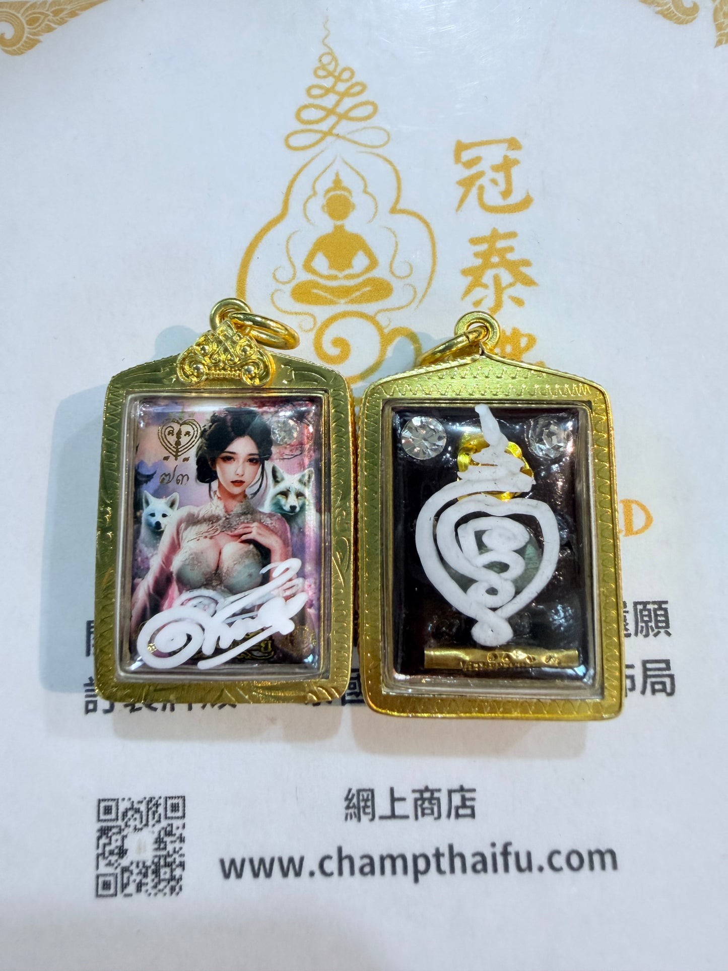 阿贊歐查  第73期 九尾白狐仙姬 小模 鍍金色防水殼